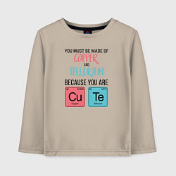 Лонгслив хлопковый детский Copper and Tellurium, цвет: миндальный