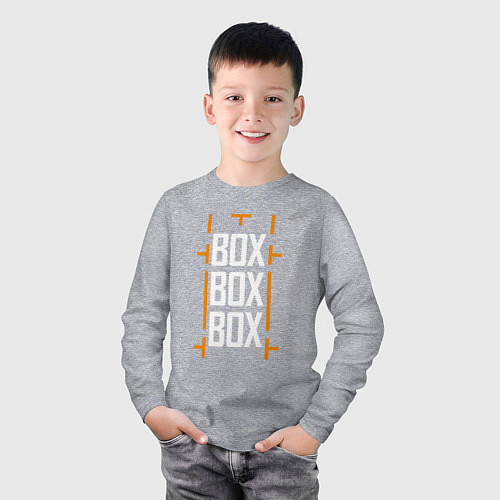 Детский лонгслив Box box box / Меланж – фото 3