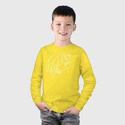 Лонгслив хлопковый детский Payton Moormeie, цвет: желтый — фото 2