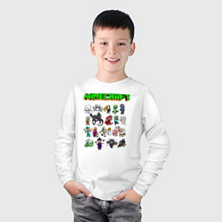 Лонгслив хлопковый детский Minecraft, цвет: белый — фото 2