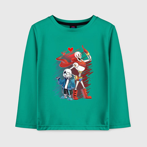 Детский лонгслив UNDERTALE / Зеленый – фото 1