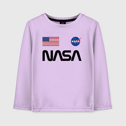 Лонгслив хлопковый детский NASA НАСА, цвет: лаванда