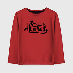 Лонгслив хлопковый детский Handball lettering, цвет: красный