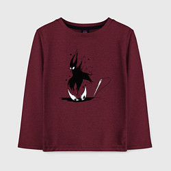 Лонгслив хлопковый детский Hollow Knight, цвет: меланж-бордовый
