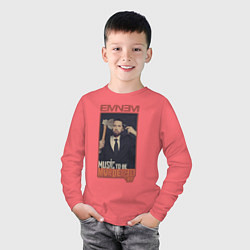 Лонгслив хлопковый детский Eminem MTBMB, цвет: коралловый — фото 2
