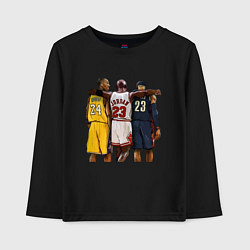 Лонгслив хлопковый детский Bryant, Jordan, James, цвет: черный