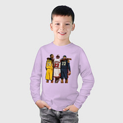 Лонгслив хлопковый детский Bryant, Jordan, James, цвет: лаванда — фото 2
