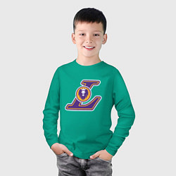 Лонгслив хлопковый детский Lakers, цвет: зеленый — фото 2
