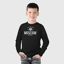 Лонгслив хлопковый детский Москва Born in Russia, цвет: черный — фото 2