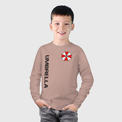 Лонгслив хлопковый детский UMBRELLA CORP, цвет: пыльно-розовый — фото 2