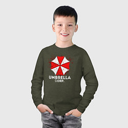 Лонгслив хлопковый детский UMBRELLA CORP, цвет: меланж-хаки — фото 2