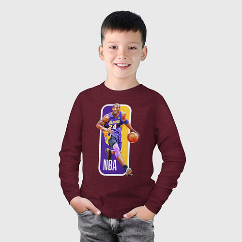 Детский лонгслив NBA Kobe Bryant / Меланж-бордовый – фото 3