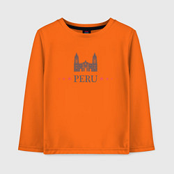 Лонгслив хлопковый детский Перу, цвет: оранжевый
