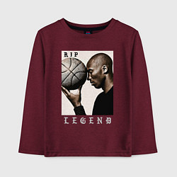 Лонгслив хлопковый детский Kobe - RIP Legend, цвет: меланж-бордовый