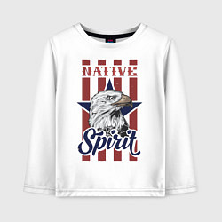 Лонгслив хлопковый детский Native Spirit, цвет: белый