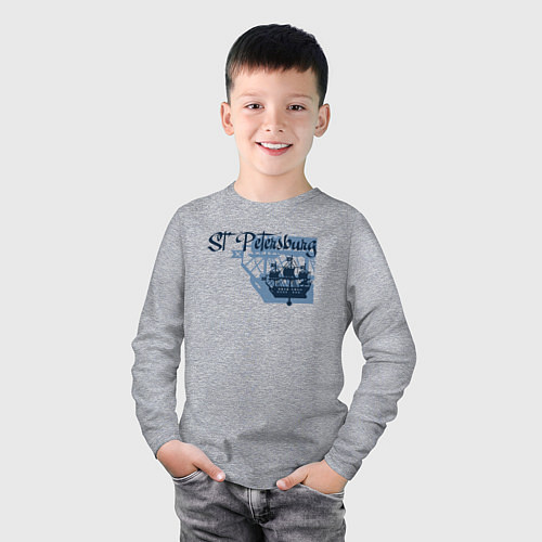Детский лонгслив St'Petersburg / Меланж – фото 3