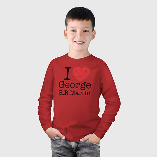 Детский лонгслив I Love George Martin / Красный – фото 3