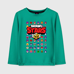 Лонгслив хлопковый детский BRAWL STARS, цвет: зеленый