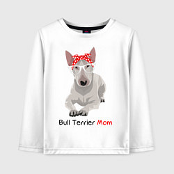 Лонгслив хлопковый детский Bull terrier Mom, цвет: белый