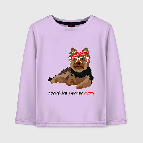 Детский лонгслив Yorkshire terrier mom / Лаванда – фото 1