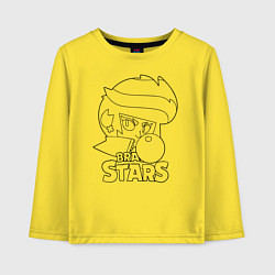 Лонгслив хлопковый детский Brawl Stars раскраска, цвет: желтый