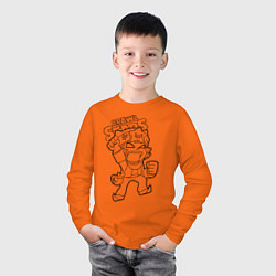 Лонгслив хлопковый детский Brawl Stars SANDY раскраска, цвет: оранжевый — фото 2