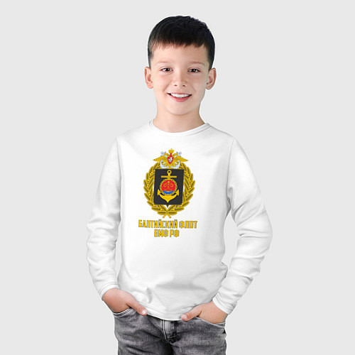 Детский лонгслив Балтийский флот ВМФ РФ / Белый – фото 3