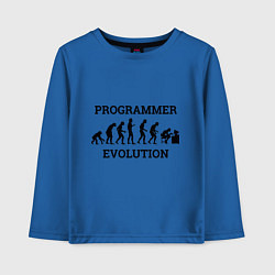 Лонгслив хлопковый детский Эволюция программиста, цвет: синий