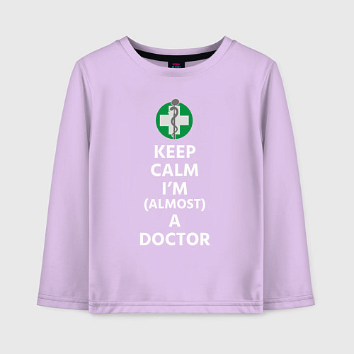 Детский лонгслив Keep calm I??m a doctor / Лаванда – фото 1