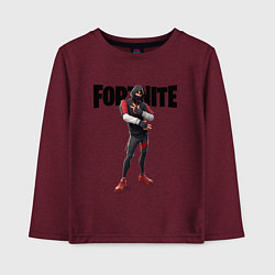 Лонгслив хлопковый детский FORTNITE IKONIK, цвет: меланж-бордовый