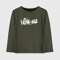 Лонгслив хлопковый детский Blink 182, цвет: меланж-хаки