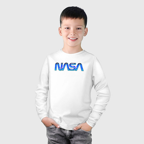 Детский лонгслив NASA / Белый – фото 3