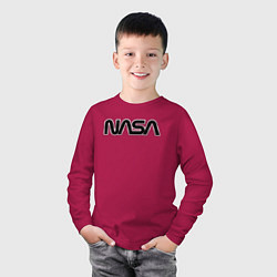 Лонгслив хлопковый детский NASA, цвет: маджента — фото 2
