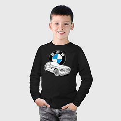 Лонгслив хлопковый детский BMW, цвет: черный — фото 2