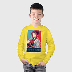 Лонгслив хлопковый детский Кочо Шинобу, цвет: желтый — фото 2