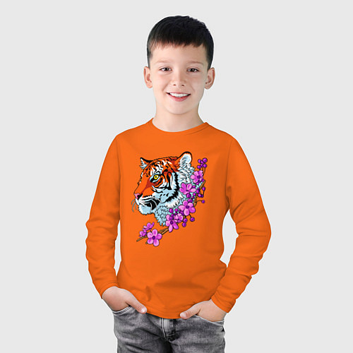 Детский лонгслив Тигр / Оранжевый – фото 3