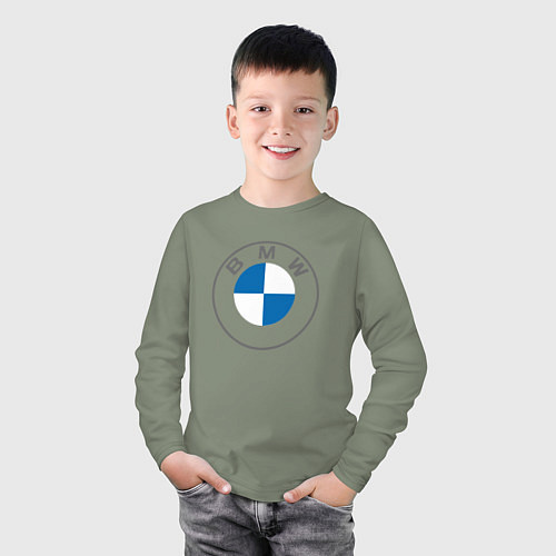 Детский лонгслив BMW LOGO 2020 / Авокадо – фото 3