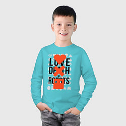 Лонгслив хлопковый детский LOVE DEATH ROBOTS LDR, цвет: бирюзовый — фото 2