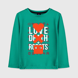 Лонгслив хлопковый детский LOVE DEATH ROBOTS LDR, цвет: зеленый