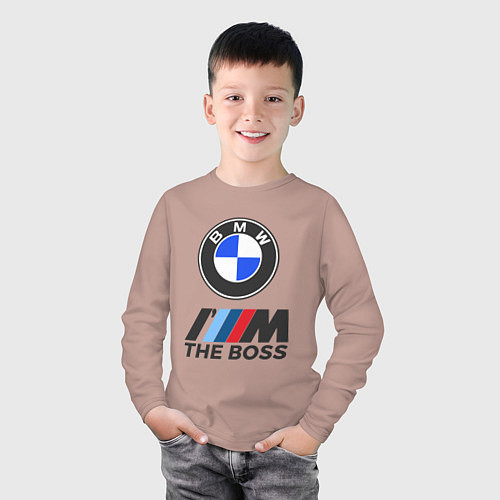 Детский лонгслив BMW BOSS / Пыльно-розовый – фото 3