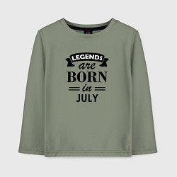 Лонгслив хлопковый детский Legends are born in july, цвет: авокадо