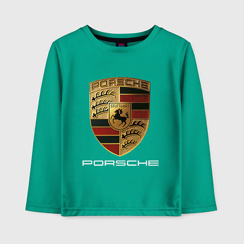 Детский лонгслив PORSCHE / Зеленый – фото 1