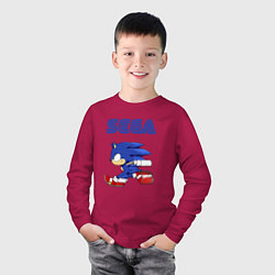 Лонгслив хлопковый детский SEGA, цвет: маджента — фото 2