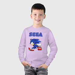 Лонгслив хлопковый детский SEGA, цвет: лаванда — фото 2