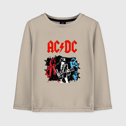 Лонгслив хлопковый детский ACDC, цвет: миндальный