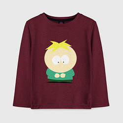 Лонгслив хлопковый детский South Park Баттерс, цвет: меланж-бордовый