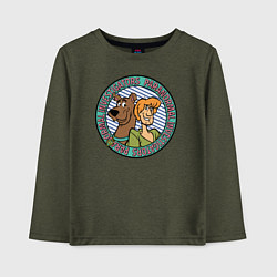 Лонгслив хлопковый детский Scooby-Doo, цвет: меланж-хаки