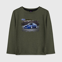 Лонгслив хлопковый детский SUBARU, цвет: меланж-хаки