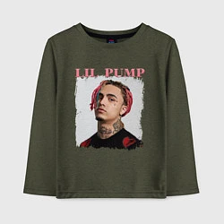 Лонгслив хлопковый детский LIL PUMP, цвет: меланж-хаки