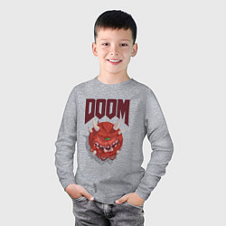 Лонгслив хлопковый детский DOOM, цвет: меланж — фото 2